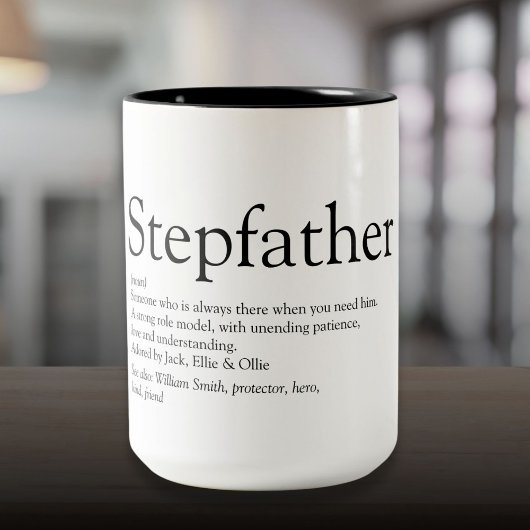 Stepfather Stepdad - Definition der besten aller Z Zweifarbige Tasse