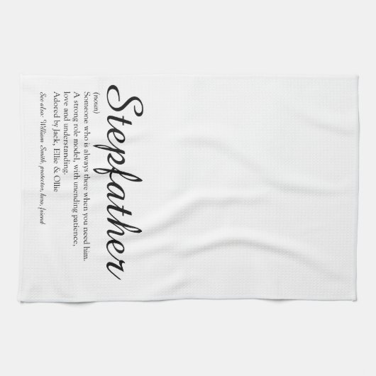 Stepfather, Stepdad Definition Elegantes Skript Geschirrtuch (Horizontal)