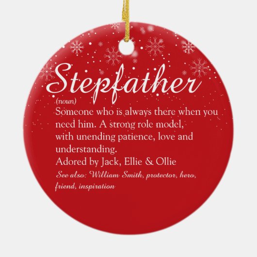 Stepfather Stepdad Definition Foto Weihnachten Keramik Ornament (Hinten)