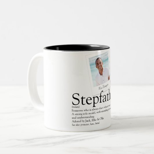 Stepfather Stepdad Definition Foto Zweifarbige Tasse (Vorderseite Links)