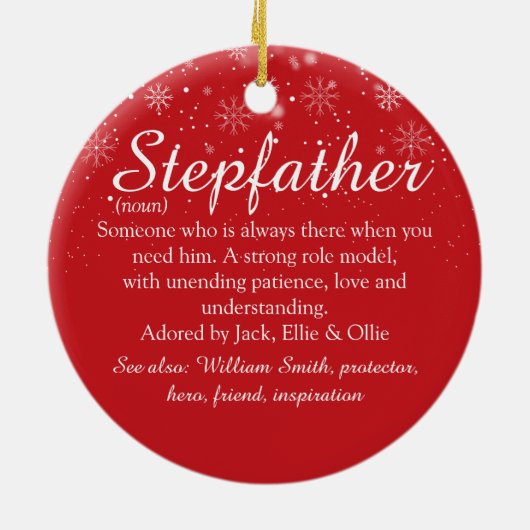Stepfather Stepdad Definition Frohe Weihnachten Keramik Ornament (Hinten)