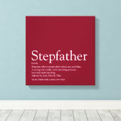 Stepfather, Stepdad Definition Fun Modern Burgund Leinwanddruck (Insitu (Holzboden))