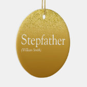 Stepfather, Stepdad Definition Gold Glitzer Keramik Ornament (Rechts)
