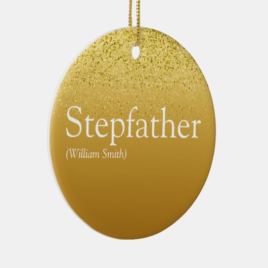 Stepfather, Stepdad Definition Gold Glitzer Keramik Ornament (Rechts)