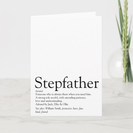 Stepfather, Stepdad Definition Karte (Vorderseite)