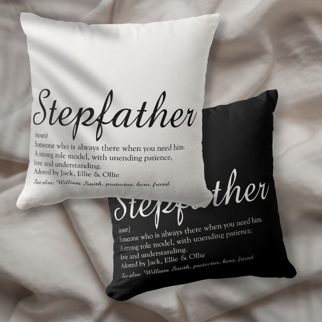 Stepfather, Stepdad Definition Kissen (World's Best Ever Stepfather, Stepdad Definition Throw Pillow)