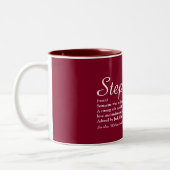Stepfather, Stepdad Definition Script Burgundy Fun Zweifarbige Tasse (Links)