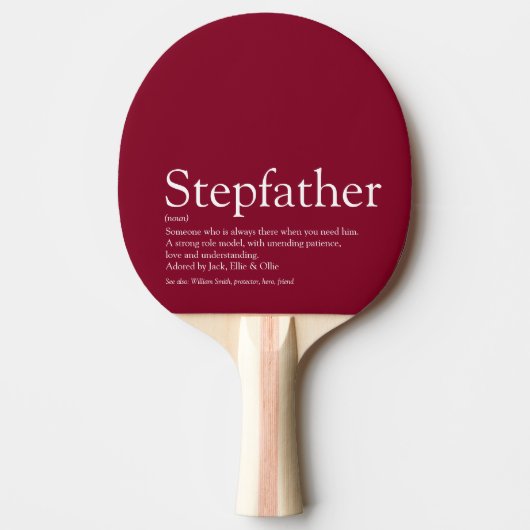 Stepfather, Stepdad Definition Spaß Burgund Tischtennis Schläger (Vorderseite)