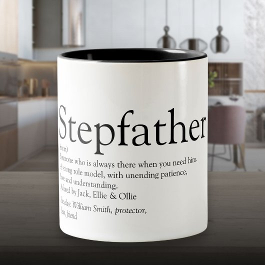 Stepfather, Stepdad Definition Zweifarbige Tasse