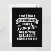 Stepfather-Tochter geboren vor Stepstochter Postkarte (Vorne/Hinten)