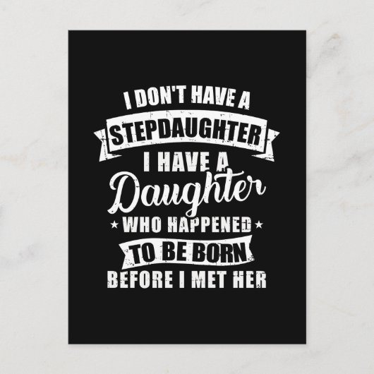 Stepfather-Tochter geboren vor Stepstochter Postkarte (Vorderseite)