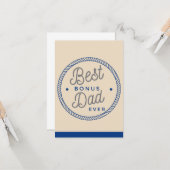 Stepfather Vathers Day Cards, Beige Best Bonus Vat Karte (Vorderseite/Rückseite Beispiel)