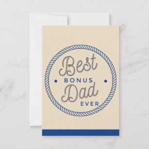 Stepfather Vathers Day Cards, Beige Best Bonus Vat Karte