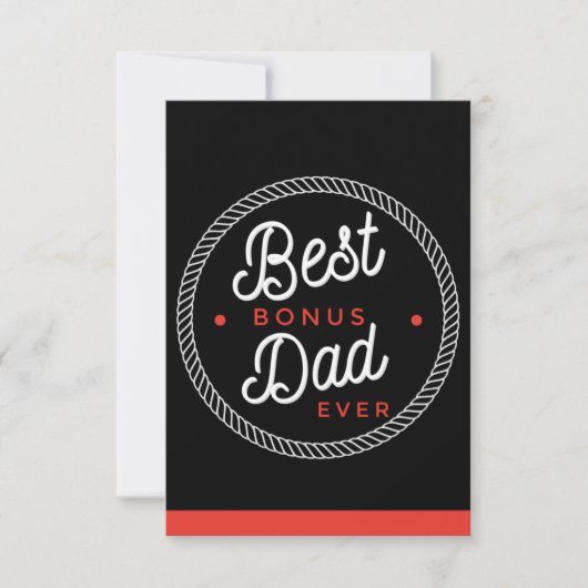 Stepfather Vathers Day Cards, Black Best Bonus Vat Karte (Vorderseite)