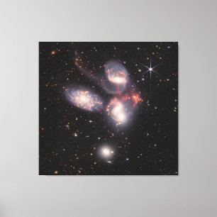 Stephan Quintett 5 Galaxien Tiefes Feld James Webb Leinwanddruck