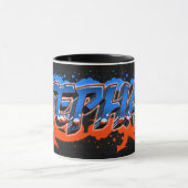Stephan Vorname Name Graffiti blue orange Tasse (Zentrum)