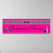 Stephanie Banner Hot Pink Lipstick Zebra Leopard Poster (Vorne)