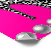 Stephanie Banner Hot Pink Lipstick Zebra Leopard Poster (Ecke)