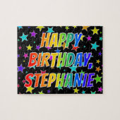 "STEPHANIE" First Name, Fun "HAPPY BIRTHDAY" Puzzle (Horizontal)