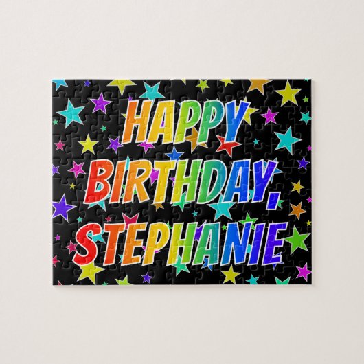 "STEPHANIE" First Name, Fun "HAPPY BIRTHDAY" Puzzle (Horizontal)