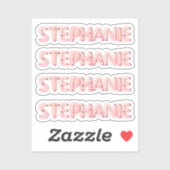 Stephanie Name in glühenden Neonlichtern Klassik R Aufkleber (Blatt)