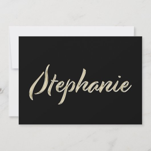 Stephanie white gold Handwriting Karte (Vorderseite)