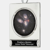 Stephans Quintet 5 Galaxies Deep Field James Webb Banner-Ornament Silber (Links)