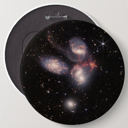 Stephans Quintet 5 Galaxies Deep Field James Webb Button (Vorne & Hinten)