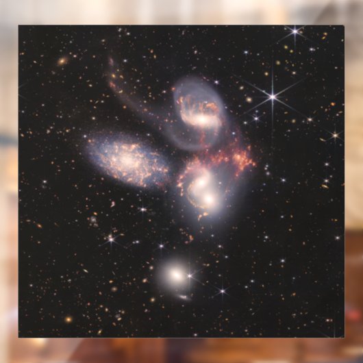Stephans Quintet 5 Galaxies Deep Field James Webb Fensteraufkleber (Blatt 2)