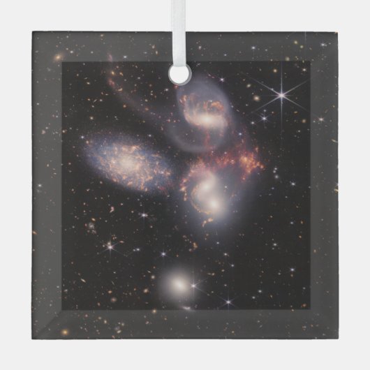 Stephans Quintet 5 Galaxies Deep Field James Webb Ornament Aus Glas (Vorderseite)