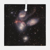 Stephans Quintet 5 Galaxies Deep Field James Webb Ornament Aus Glas (Rückseite)