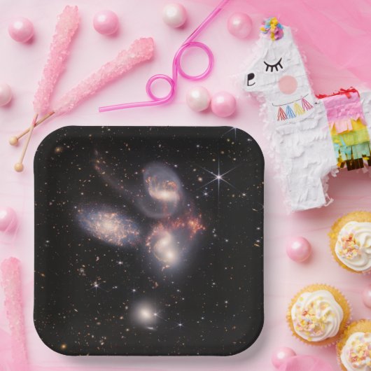 Stephans Quintet 5 Galaxies Deep Field James Webb Pappteller (Party)