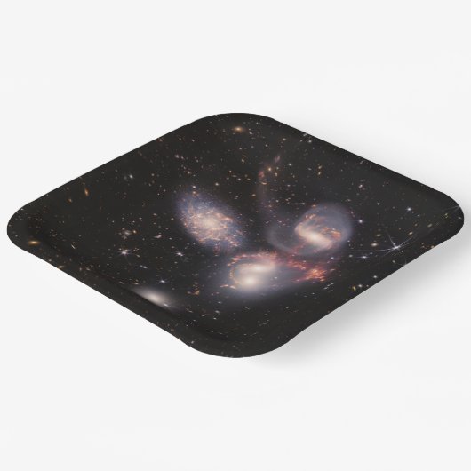 Stephans Quintet 5 Galaxies Deep Field James Webb Pappteller (Gewinkelt)