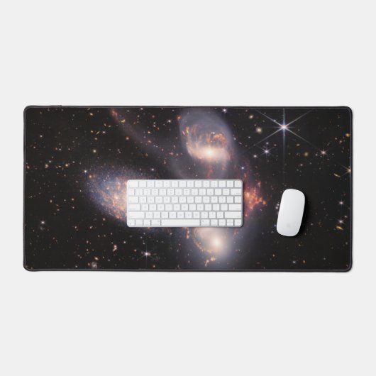 Stephans Quintet 5 Galaxies Deep Field James Webb Schreibtischunterlage (Tastatur & Maus)