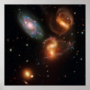 Stephans Quintet-Galaxie-Cluster für den Weltraum Poster