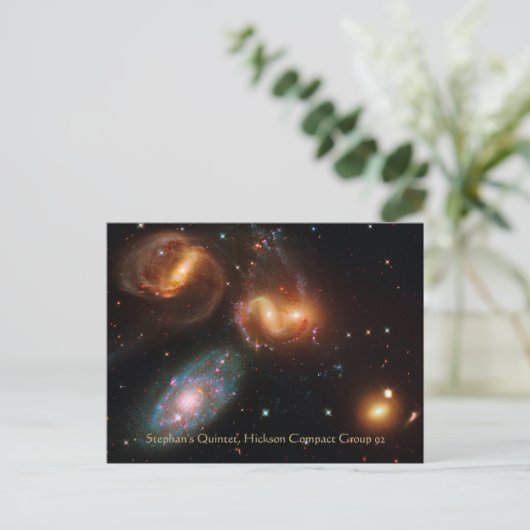 Stephans Quintet-Galaxie-Cluster für den Weltraum Postkarte (Stehend Vorderseite)