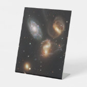 Stephans Quintet: Galaxie-Galaktische Trümmer Sockelschild (Vorderseite)