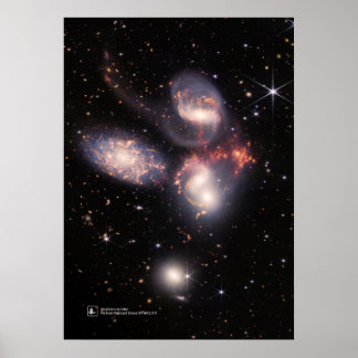 Stephans Quintet, Hickson Compact Group 92 (JWST) Poster