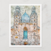 Stephansdom Wien Österreich Reisen Place Wasserfar Postkarte (Vorderseite)