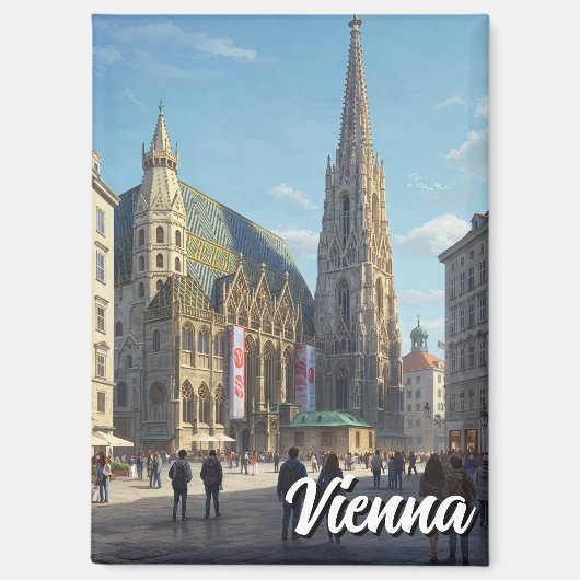 Stephansplatz Vienna Austria Travel Magnet (Vorderseite)