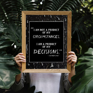 Stephen Covey Motivierend Zitat Schwarz & Weiß Poster