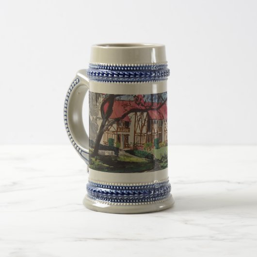 Stephen-Eigentumswohnungs-Aquarell Bierglas (Vorderseite Links)