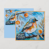 STEPHEN ~ Happy Birthday ~ Vogel in Obstbaum ~ (Vorne/Hinten)