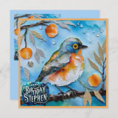 STEPHEN ~ Happy Birthday ~ Vogel in Obstbaum ~ (Vorne/Hinten)