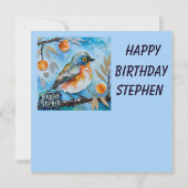 STEPHEN ~ Happy Birthday ~ Vogel in Obstbaum ~ (Rückseite)