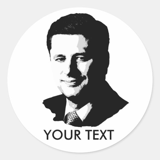 Stephen Harper Runder Aufkleber (Vorderseite)