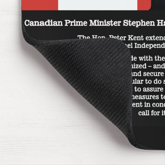 Stephen Harper spricht über Israel Mousepad (Ecke)