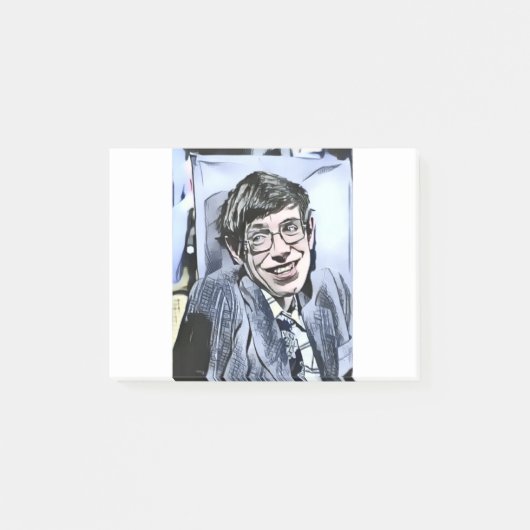 Stephen Hawking Foto. Post-it Klebezettel (Vorderseite)
