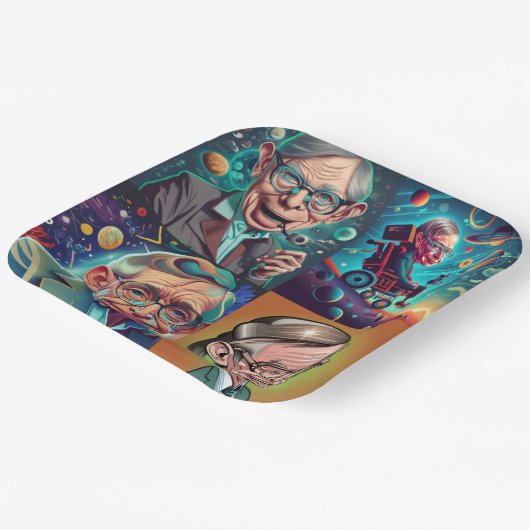 Stephen Hawking Genius Pappteller (Gewinkelt)