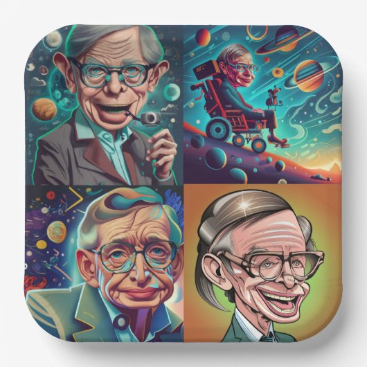Stephen Hawking Genius Pappteller (Vorderseite)